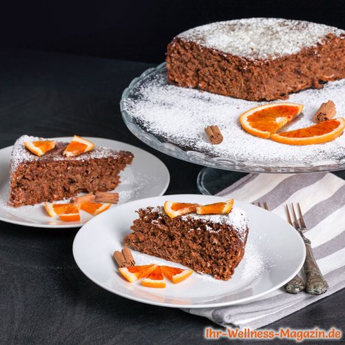 Saftiger Low Carb Orangen-Schokokuchen