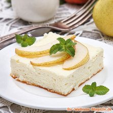 Kalorienarmer Käsekuchen mit Birne