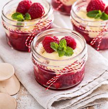 Leichtes Low Carb Himbeer-Dessert