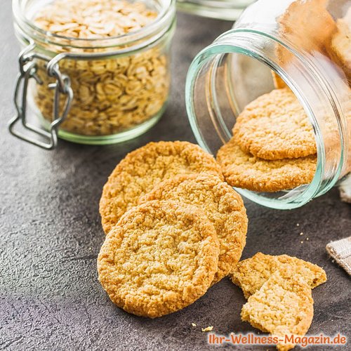 Vegane Haferflocken-Kokos-Kekse - gesundes einfaches Rezept