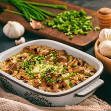 Low-Carb-Auflauf mit frischen Champignons