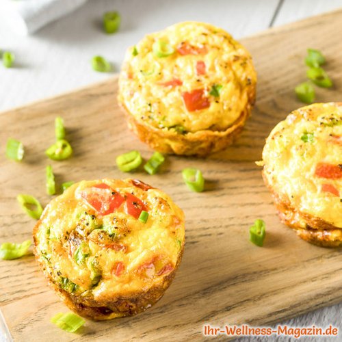 Low Carb Eiermuffins mit Tomaten und Paprika