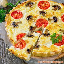 Quiche mit Pilzen und Tomaten