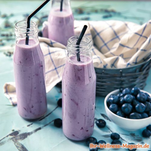 Proteinshake mit Blaubeeren