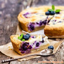 Low-Carb-Quarkkuchen mit Blaubeeren