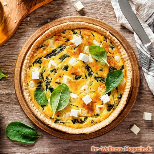 Quiche mit Feta und Spinat