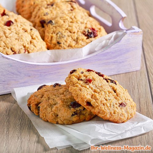Haferflocken-Cranberry-Kekse - gesundes einfaches Rezept