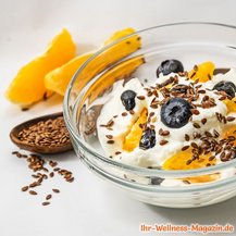 Low Carb Quark-Frühstück mit Leinsamen