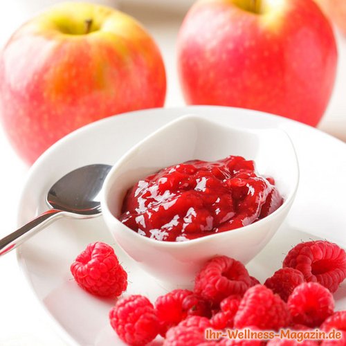 Low Carb Apfel-Himbeer-Marmelade - Fruchtaufstrich-Rezept ohne Zucker