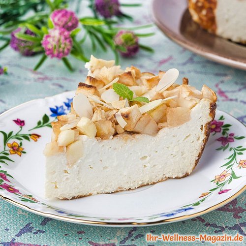 Low-Carb-Käsekuchen mit Apfel