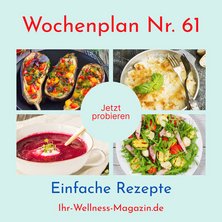 Wochenplan Nr. 61: Rezepte für gefüllte Auberginen, Auflauf mit Kabeljau, Rote-Bete-Suppe ...