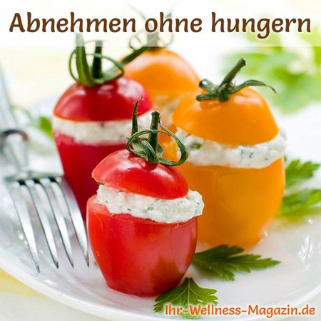 Gefüllte Tomaten mit Kleie-Quark