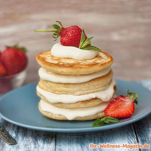 Protein-Pancakes mit Quark und Erdbeeren