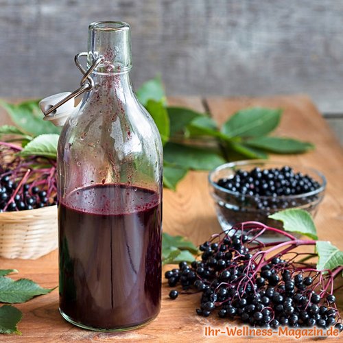 Holunderbeerensirup selber machen - Rezept ohne Zucker