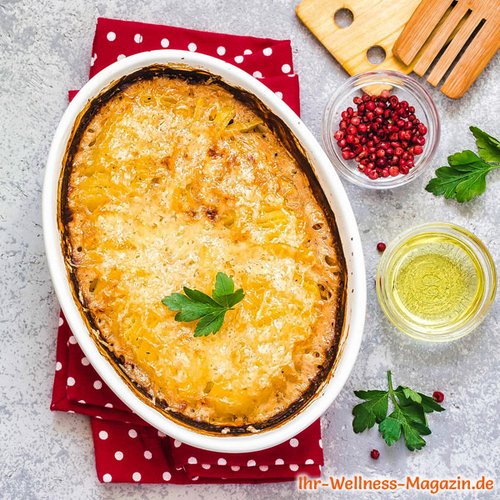 Quarkauflauf mit Schinken und Parmesan