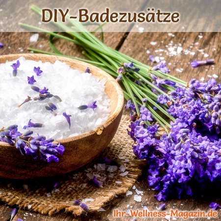 Badezusätze - Rezept zum selber machen für entspannendes Lavendel Badesalz