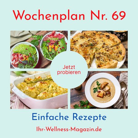 Wochenplan Nr. 69: Rezepte für Blumenkohl-Gratin, Steinpilzsuppe, Quiche mit Hackfleisch ...