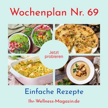 Wochenplan Nr. 69: Rezepte für Blumenkohl-Gratin, Steinpilzsuppe, Quiche mit Hackfleisch ...