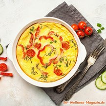 Paprika-Frittata in der Auflaufform