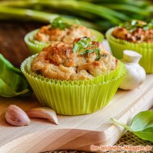 Protein-Muffins mit Pilzen und Basilikum