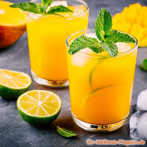 Mango-Limetten-Limonade selber machen - Rezept ohne Zucker &amp; Low Carb