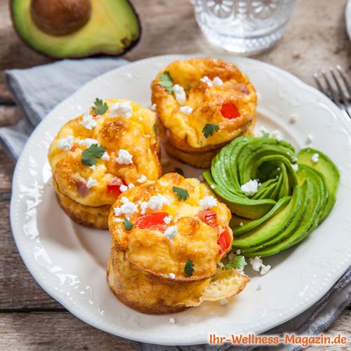 Low Carb Eiermuffins mit Avocado