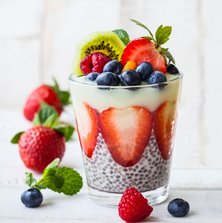 Leichter Low Carb Chia-Quark-Pudding