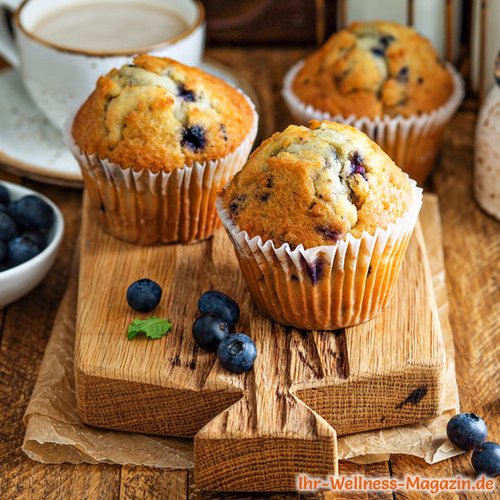 Schnelle, saftige Low Carb Blaubeer-Muffins