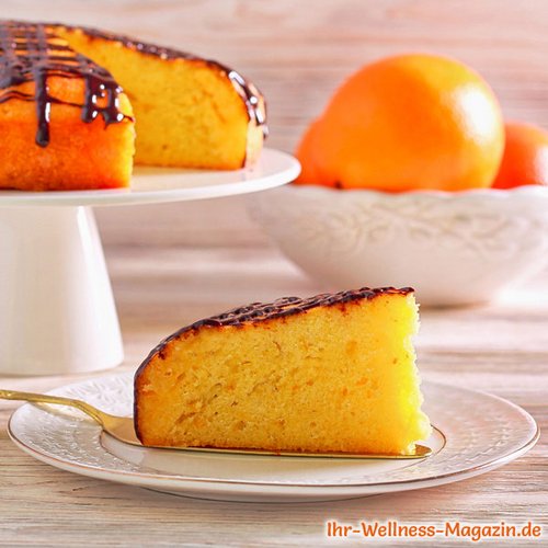 Low-Carb-Orangenkuchen mit Schokoguss