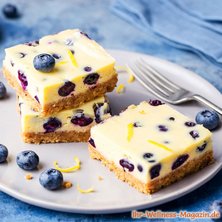 Leichter Low Carb Blaubeer-Vanille-Schmandkuchen