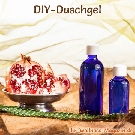 Duschgel selber machen - Duschgel Rezept für ein Granatapfel Duschgel