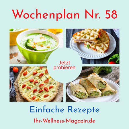 Wochenplan Nr. 58: Rezepte für Caprese-Waffel-Sandwich, Spargel-Quiche, Hähnchengeschnetzeltes ...