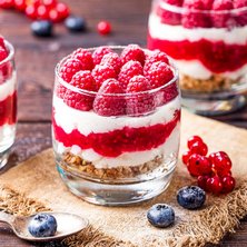 Low Carb Himbeer-Käsekuchen im Glas