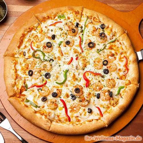 Low-Carb-Pizza mit Garnelen
