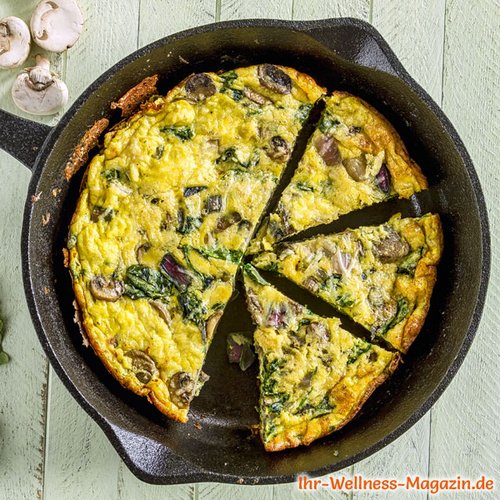 Frittata mit Spinat und Pilzen