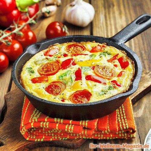 Omelett mit Tomaten und Paprika