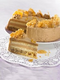 Rezepte Torten: Karamelltorte mit Stachelbeeren