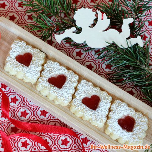 Low Carb Linzer Joghurt-Plätzchen mit Marmelade