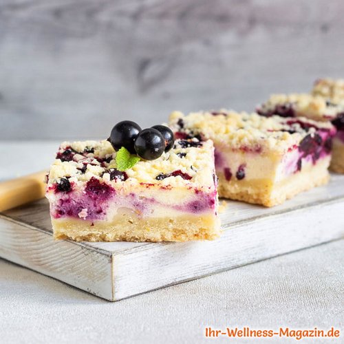 Low Carb Johannisbeer-Quarkkuchen mit Streusel