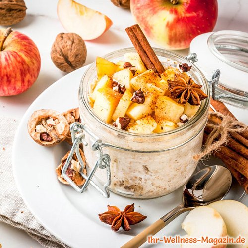 Low Carb Apfel-Zimt-Overnight-Oats