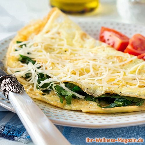 Low-Carb-Omelett mit Spinat und Käse