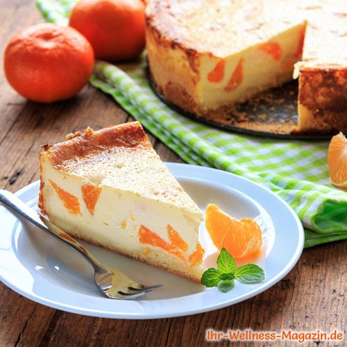 Low-Carb-Quarkkuchen mit Mandarinen