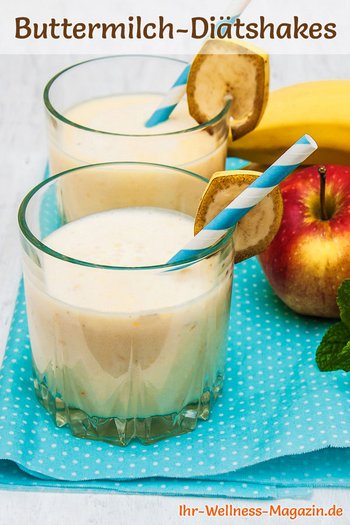 Buttermilch-Shake mit Apfel und Banane