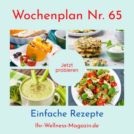 Wochenplan Nr. 65: Rezepte für Brokkoli-Sellerie-Suppe, Spinat-Waffeln mit Lachs, gefüllte Paprika ...