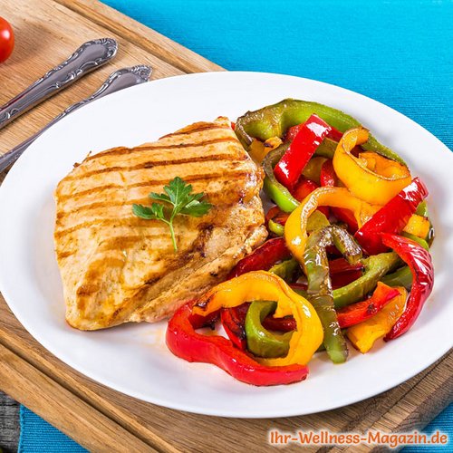 Gegrillte Hähnchenbrust mit Paprika