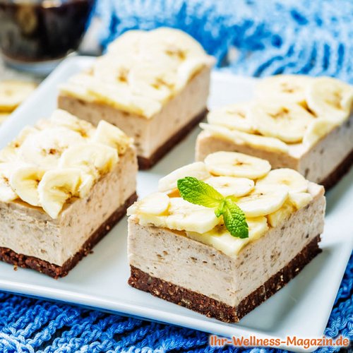 Leichter Low Carb Bananen-Frischkäse-Kuchen