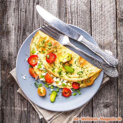Low-Carb-Gemüse-Omelette mit Feta