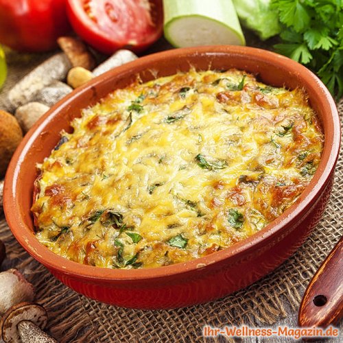 Vegetarischer Low Carb Champignon-Auflauf