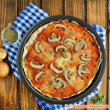 Pizza Funghi mit Blumenkohlboden