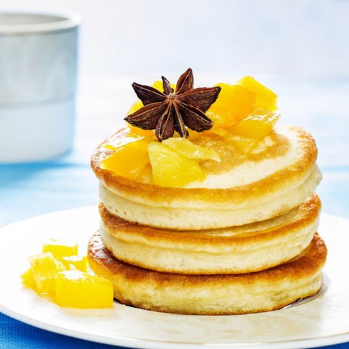 Low Carb Joghurt-Pancakes mit Apfelkompott